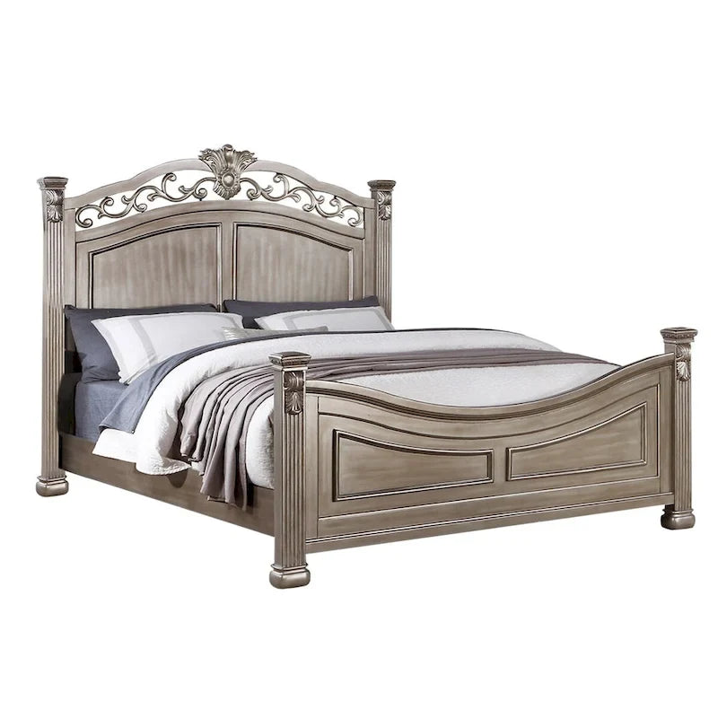 Lit en bois argent antique