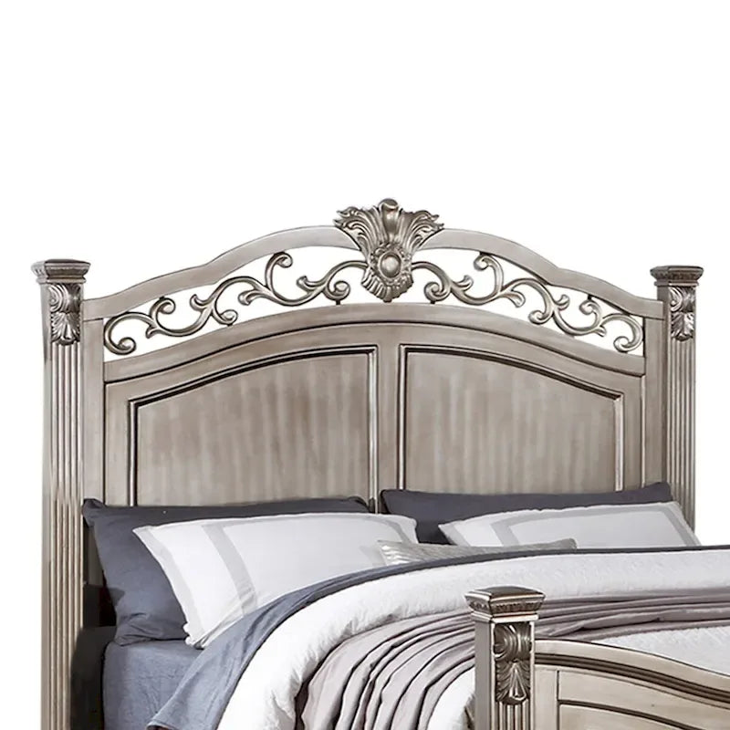 Lit en bois argent antique
