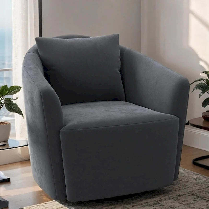 Fauteuil de salon moderne avec accoudoirs rembourrés et coussin de dossier moelleux