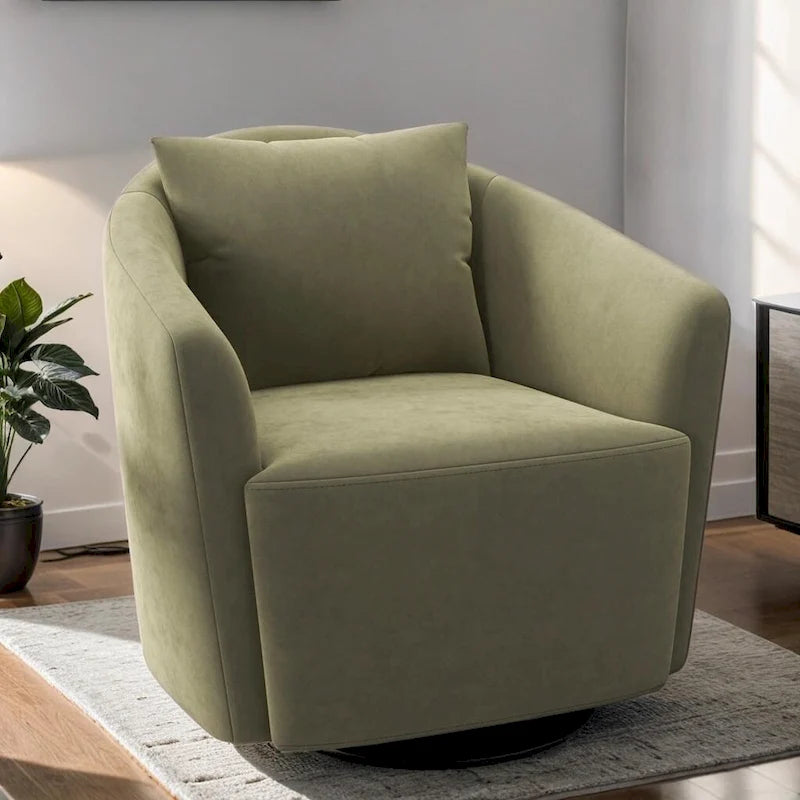 Modern Sofa Living Room Chair Upholstered Arm Chair with Plump Back Pillow