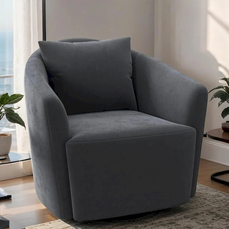 Fauteuil de salon moderne avec accoudoirs rembourrés et coussin de dossier moelleux