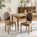 Lot de 2 chaises de salle à manger en cuir PU avec garniture cloutée
