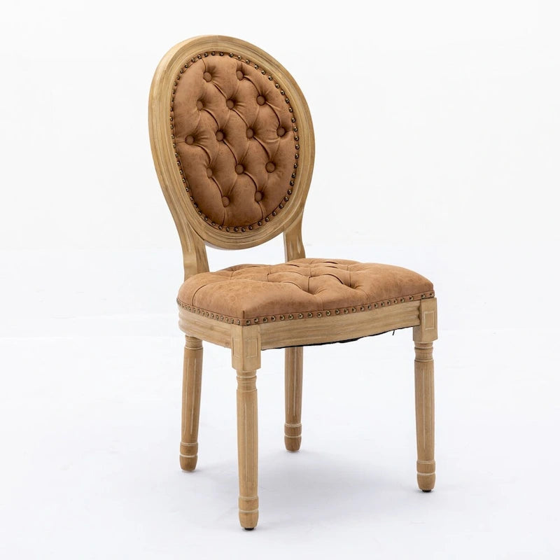 Lot de 2 chaises de salle à manger en cuir PU avec garniture cloutée