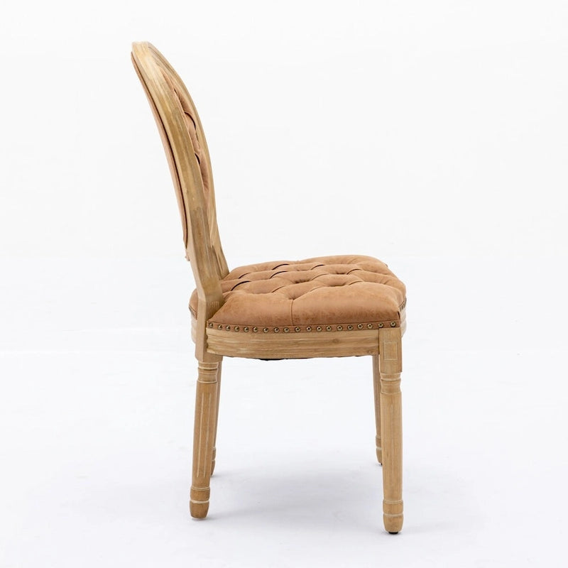 Lot de 2 chaises de salle à manger en cuir PU avec garniture cloutée