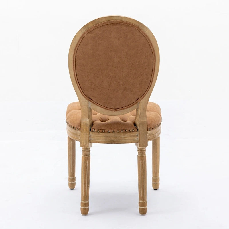 Lot de 2 chaises de salle à manger en cuir PU avec garniture cloutée