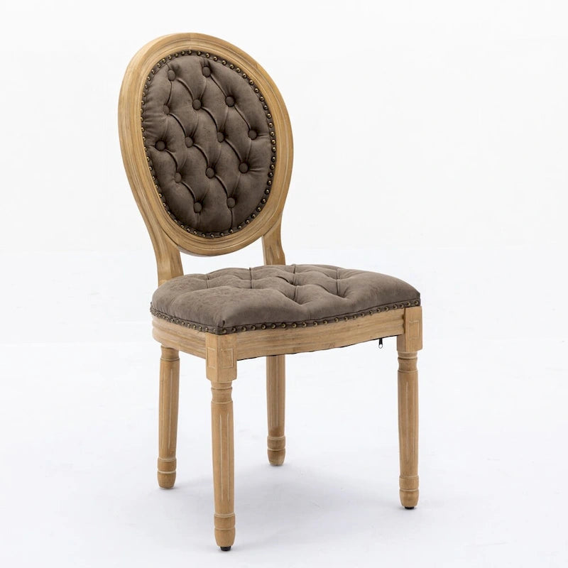 Lot de 2 chaises de salle à manger en cuir PU avec garniture cloutée