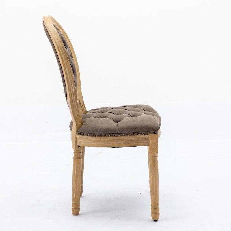 Lot de 2 chaises de salle à manger en cuir PU avec garniture cloutée