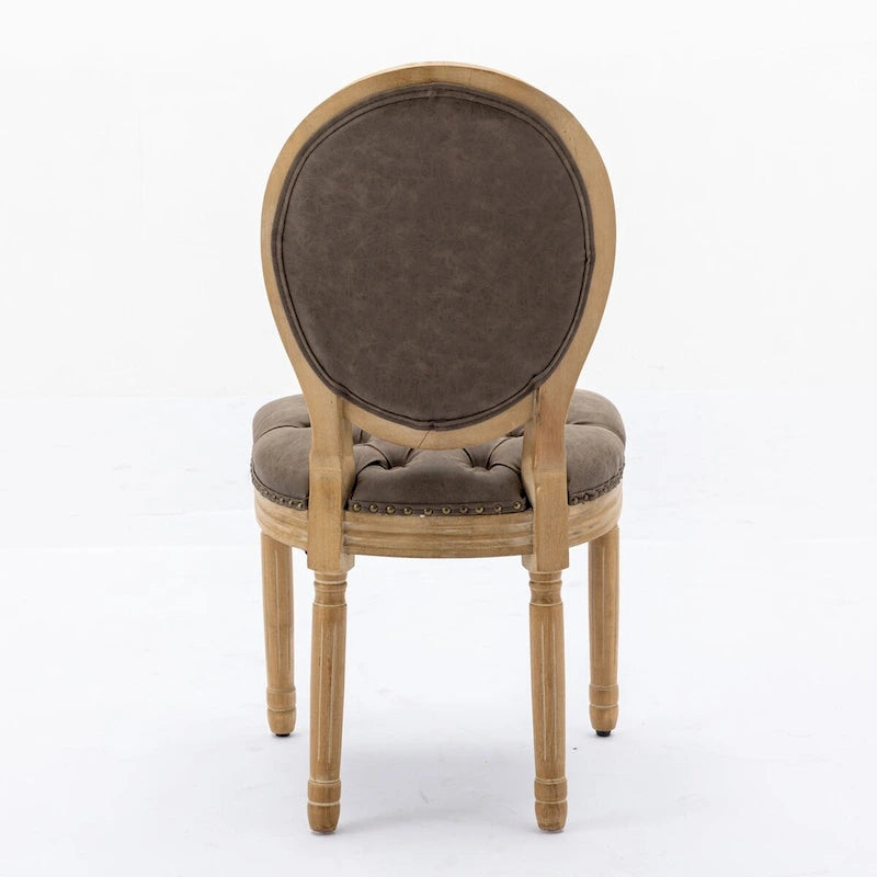 Lot de 2 chaises de salle à manger en cuir PU avec garniture cloutée