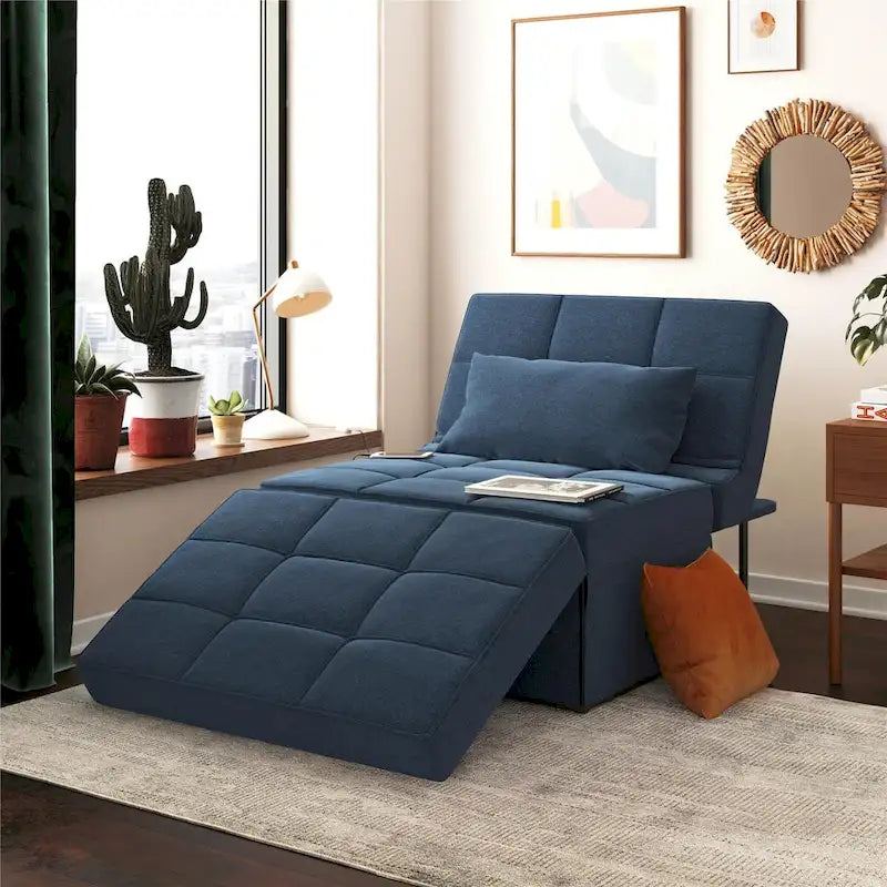 Chaise convertible 4-en-1 – Pouf, chaise longue, canapé et lit