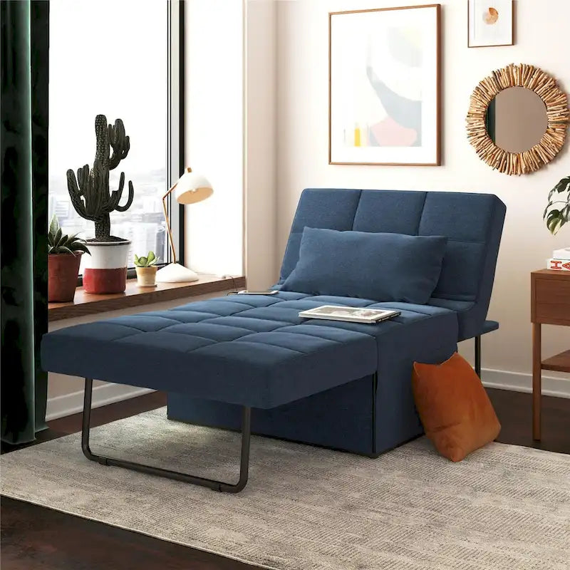 Chaise convertible 4-en-1 – Pouf, chaise longue, canapé et lit