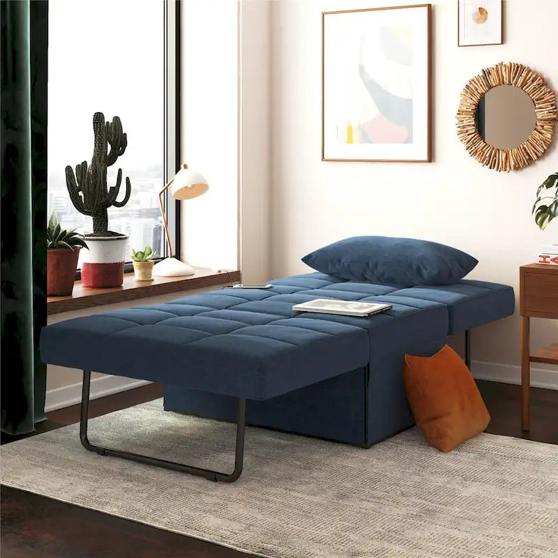 Chaise convertible 4-en-1 – Pouf, chaise longue, canapé et lit
