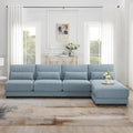 Canapé sectionnel surdimensionné à assise profonde avec méridienne réversible, canapé d'angle convertible en L, bleu