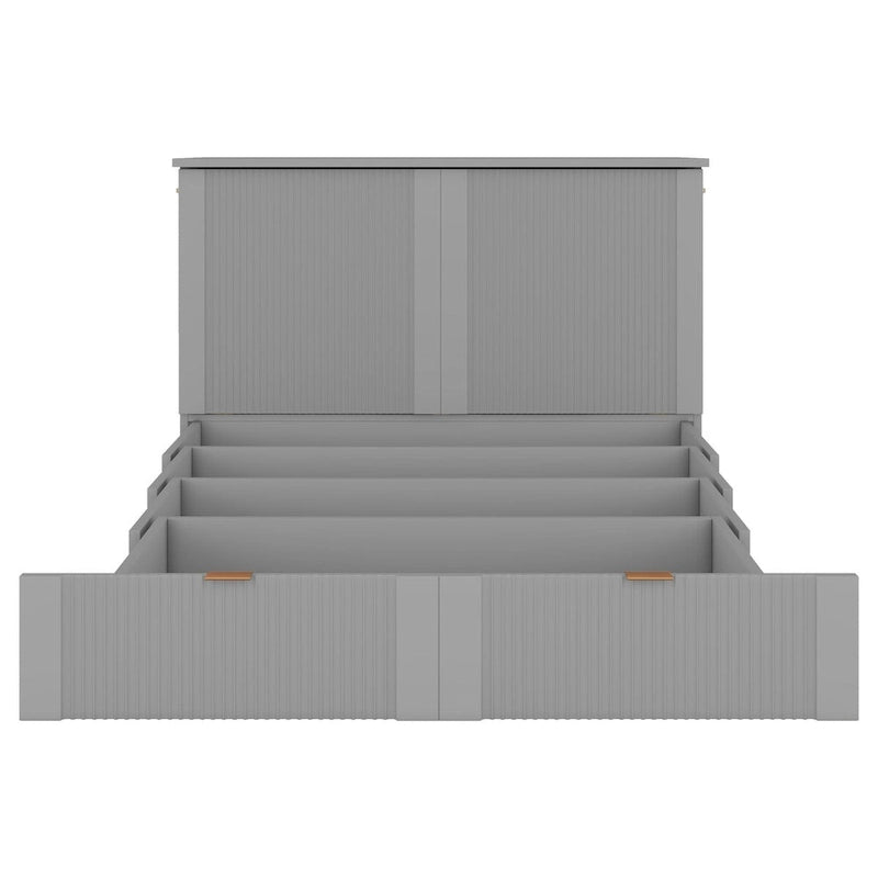 Lit escamotable grand format avec tiroir, prises et ports USB