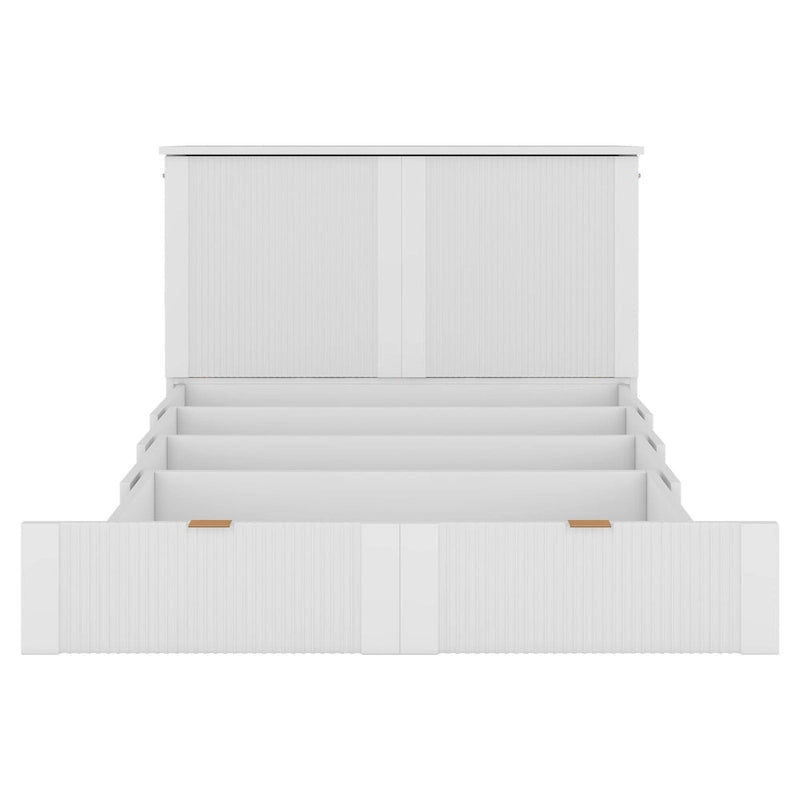 Lit escamotable grand format avec tiroir, prises et ports USB